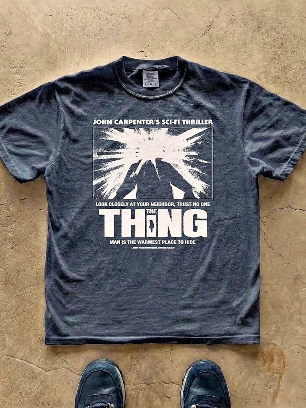 The Thing Man Is The Warmest Place To Hide T-Shirt Blue